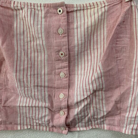 Tommy Jeans Crop Top Women 14 Pink White Sleeveless Hilfiger Logo Preppy Summer - Picture 10 of 15